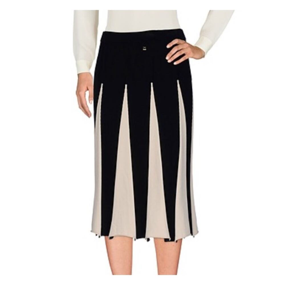 Womens Twinset Simona Barbieri Viscose Wheel Skirt Black & White Size L EUC!